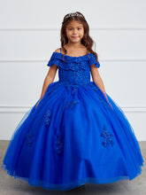 Off The Shoulder Communion Flower Girl Pageant Floral Lace Dress